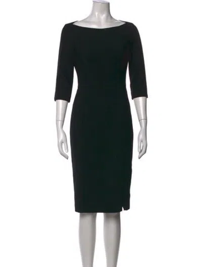 Pre-owned Black Halo Bateau Neckline Knee-length Dress In Black