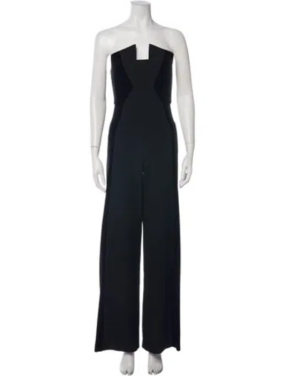 Pre-owned Black Halo Strapless Jumpsuit In Blue