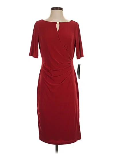 Pre-owned Black Label By Evan Picone Cocktail Dress In Burgundy