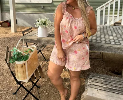 Blakeley Garden Lounge Set In Blush In Gold