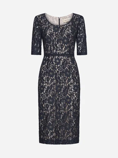 Blanca Vita Alnus Lace Sheath Dress In Navy