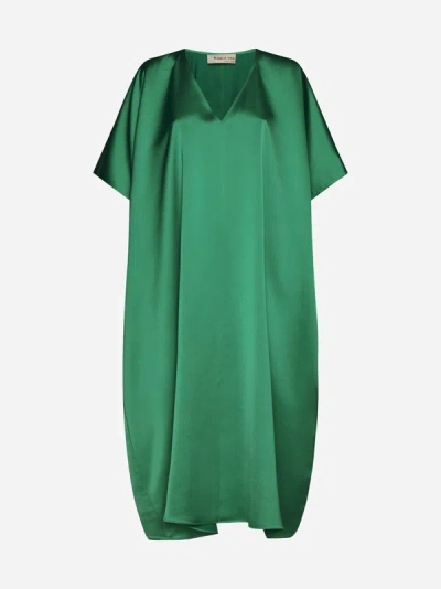 Blanca Vita Arbutus Satin Kaftan Dress In Green
