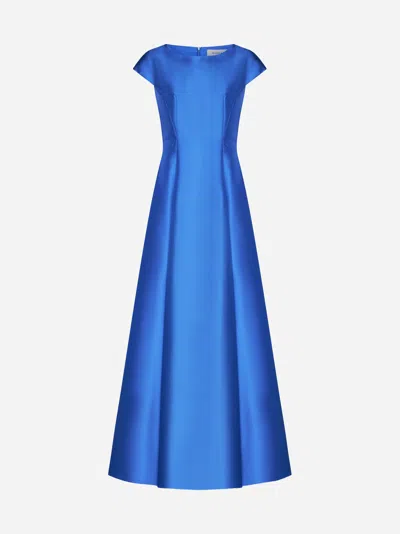 Blanca Vita Arnica Satin Gown In Blue