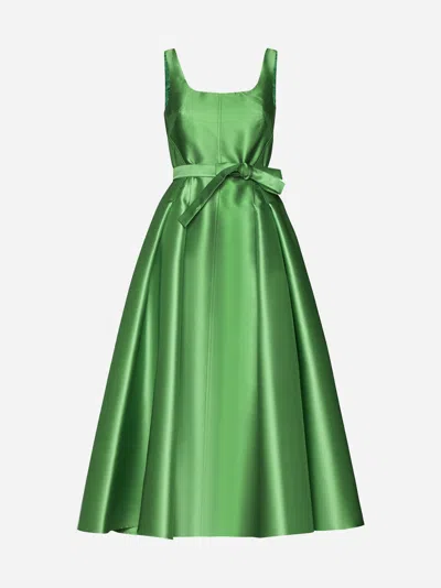 Blanca Vita Arrojado Satin Midi Dress In Green