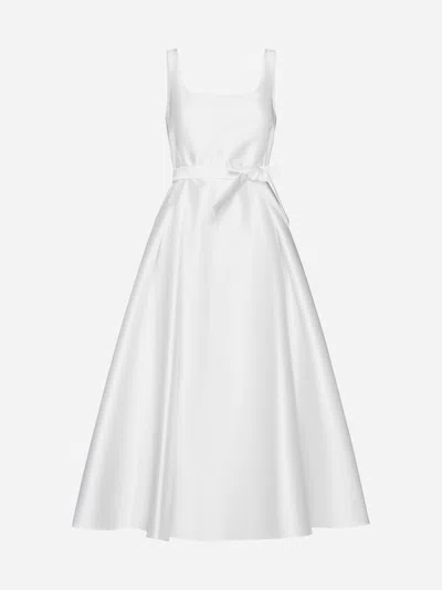 Blanca Vita Arrojado Satin Midi Dress In White