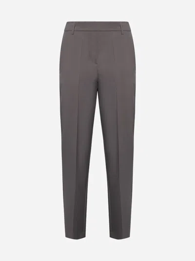 Blanca Vita Beige Bi-stretch Gabardine Pito Trousers