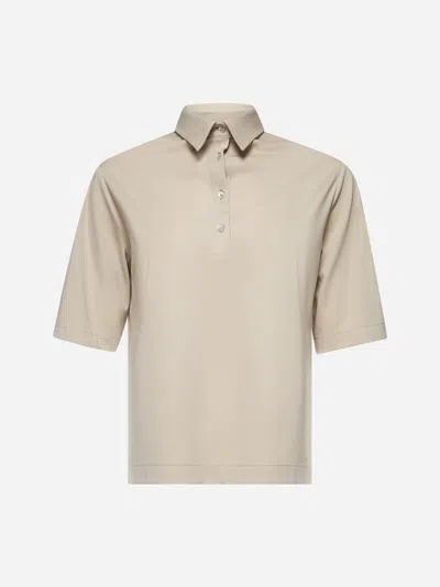 Blanca Vita Beige Jersey Platy Polo Shirt