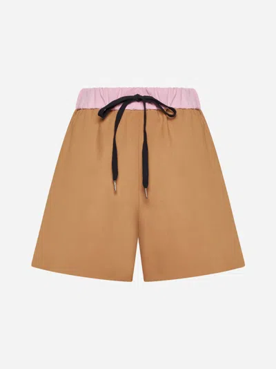 Blanca Vita Beige Silk Brassavola Shorts In Tan