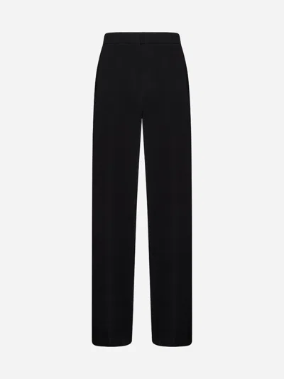 Blanca Vita Persea Viscose-blend Palazzo Pants In Black