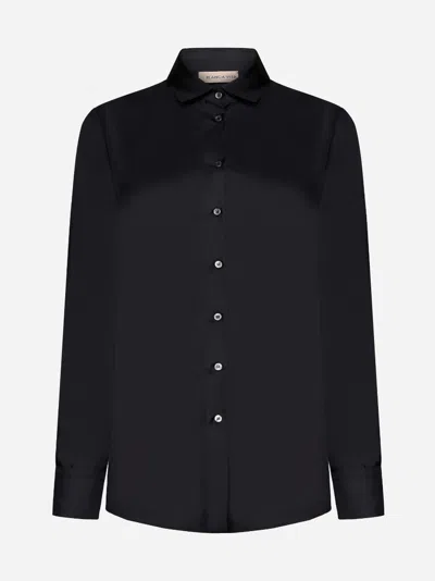 Blanca Vita Black Silk Catalpa Shirt