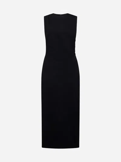 Blanca Vita Black Stretch Jersey Aglaia Midi Dress