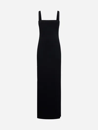Blanca Vita Black Stretch Jersey Ake Long Dress