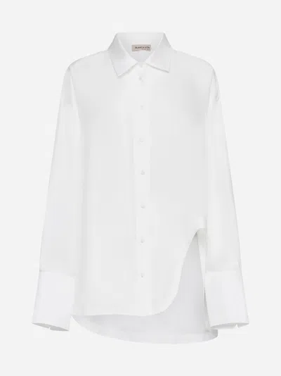 Blanca Vita White Silk Satin Calanthe Shirt