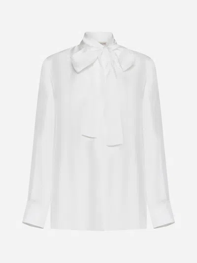 Blanca Vita Campanula Silk Shirt In White