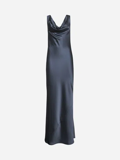 Blanca Vita Grey Satin Avilea Long Dress