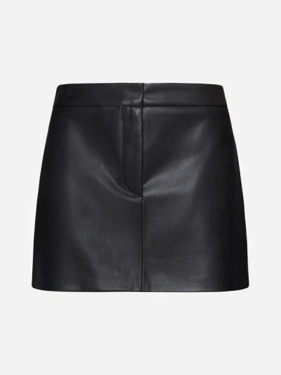 Blanca Vita Mais Faux Leather Miniskirt In Black