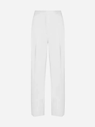 Blanca Vita Pescatore Stretch Crepe Trousers In White