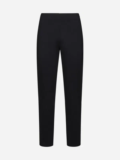 Blanca Vita Pie Viscose-blend Skinny Trousers In Black