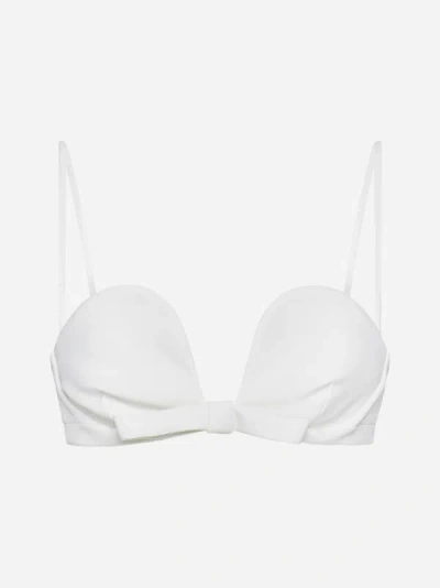 Blanca Vita Tropeoli Bow-detail Bra Top In White