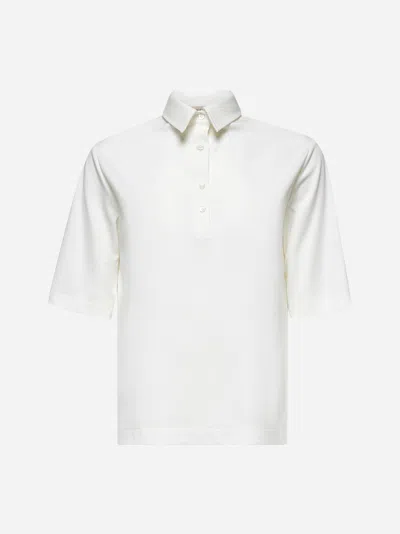 Blanca Vita White Jersey Platy Polo Shirt