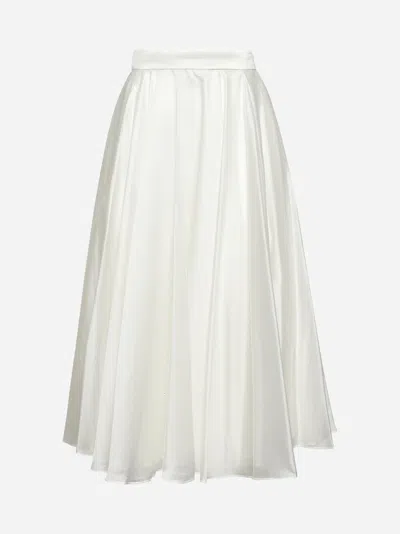 Blanca Vita White Muslin Gaudia Full Midi Skirt
