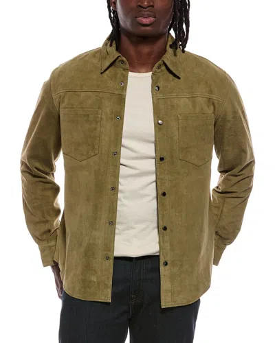 Blanknyc Blank Nyc Suede Leather Coat In Green