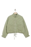 Blanknyc Cropped Quilted Jacket In Matcha Latte