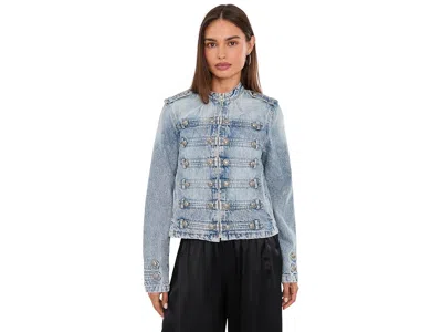 Blanknyc On Duty Denim Military Jacket Women's Coat Blue: Xs, Cotton/denim