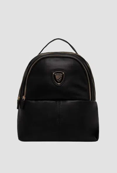 Blauer Black Woman Faux Leather Backpack In Other