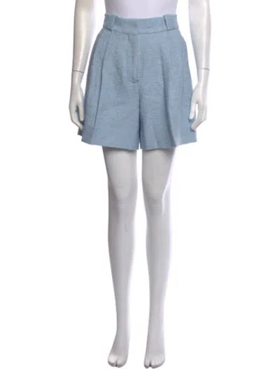 Pre-owned Blazé Milano Tweed Pattern Mini Shorts W/ Tags In Blue