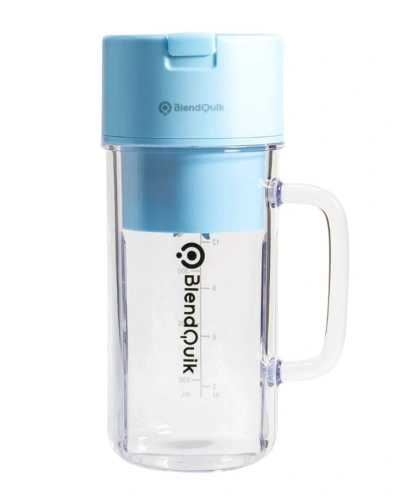 Blendquik 14oz Bpa-free Portable Mason Jar Blender In Blue