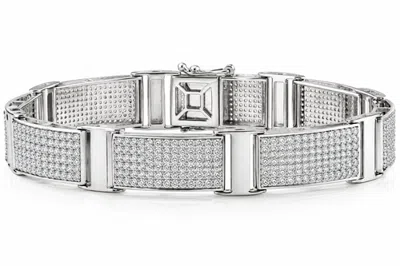 Bliss Diamond Diamond 8.5" Bracelet Silver 25 Grams 12mm Wide In Metallic