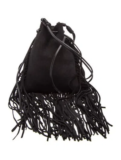 Pre-owned Blk Dnm Suede Bucket Bag In Black