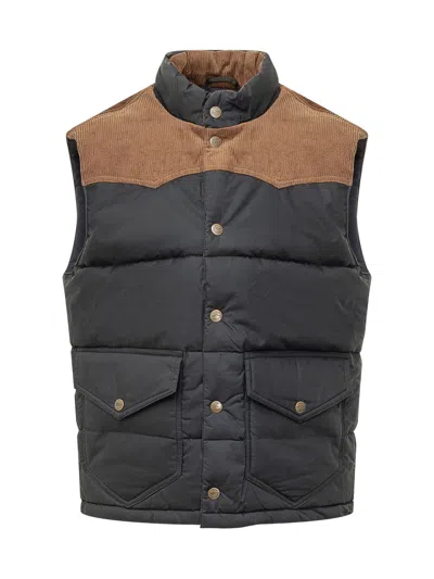 Bl'ker Marc Waxed Vest In Black