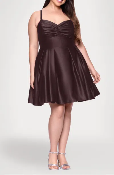 Blondie Nites L'amour Party Minidress In Brown