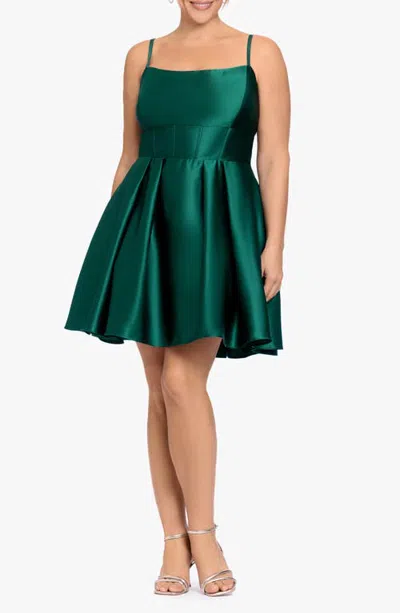 Blondie Nites Satin Party Dress In Green