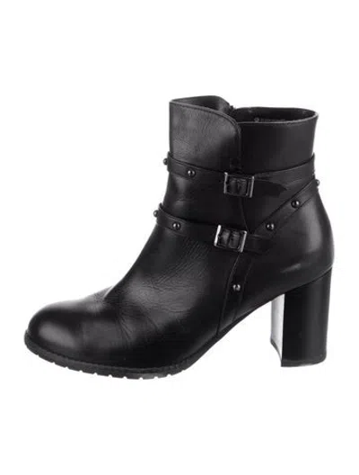 Pre-owned Blondo Leather Moto Boots In Black