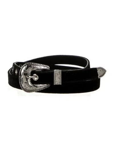 Pre-owned B-low The Belt Skinny Waist Belt In Black