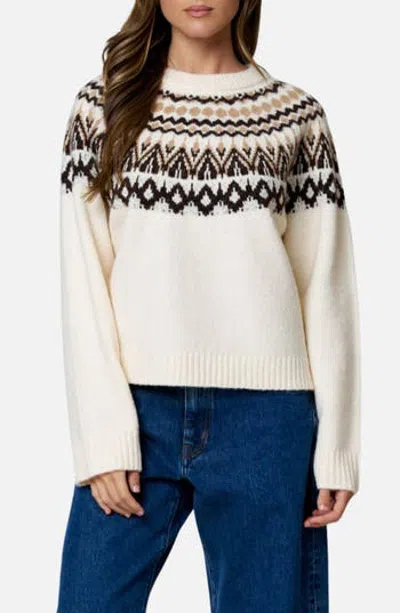 Blu Pepper Fair Isle Crewneck Sweater In Multi