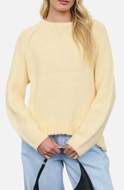 Blu Pepper Raglan Rib Knit Sweater In Yellow