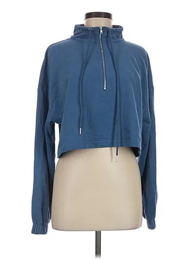 Pre-owned Blue Blush Long Sleeve Top Blue Cowl Neck Tops