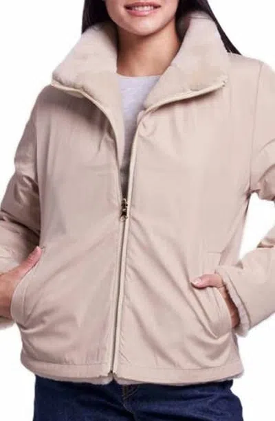 Blue Duck Reversible Faux Fur Jacket In Neutral