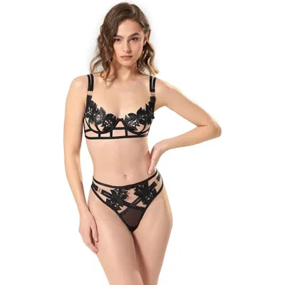 Bluebella Ophelia Wired Bra Women Black Adjustable Straps Underwire Ddr2024