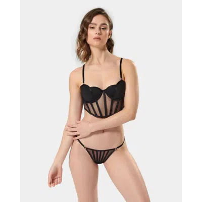 Bluebella Rowan Bustier Women's Black Adjustable Strap Underwired Jdm2514
