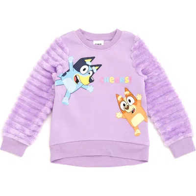 Bluey Kids'  Faux Fur Pullover Sweatshirt In Multi