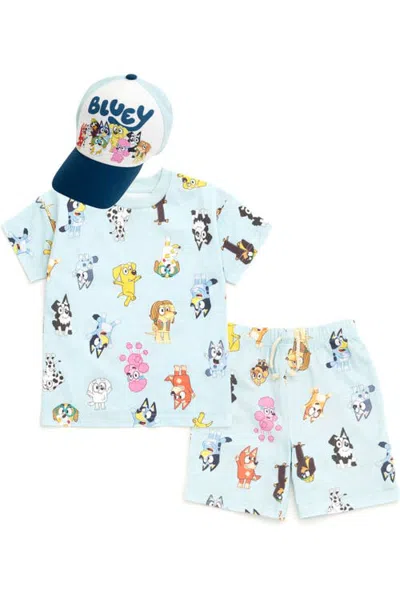 Bluey Kids'  T-shirt And Shorts Set With Hat