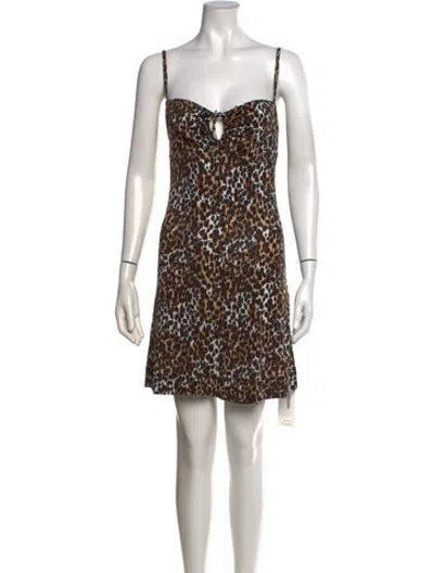 Pre-owned Blugirl Animal Print Mini Dress In Multicolor