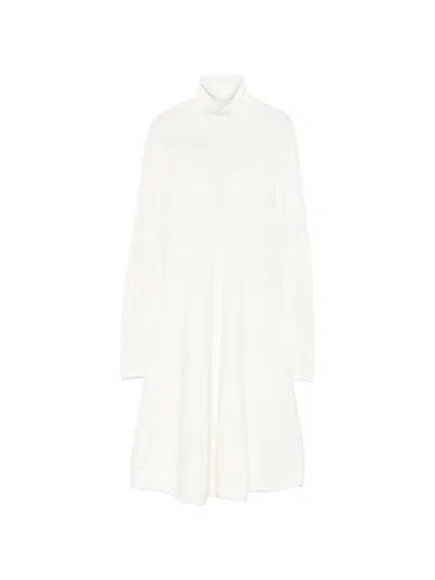 Blugirl Roll-neck Midi Dress In White