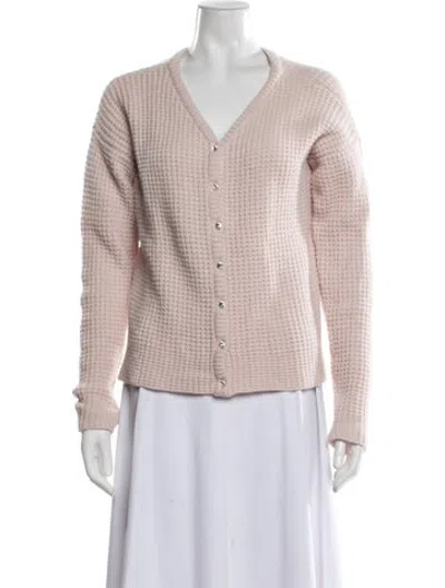 Pre-owned Blugirl Wool V-neck Sweater In Pink