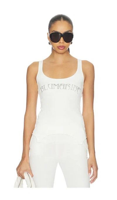 Blumarine Jersey Tank Top In Natural White